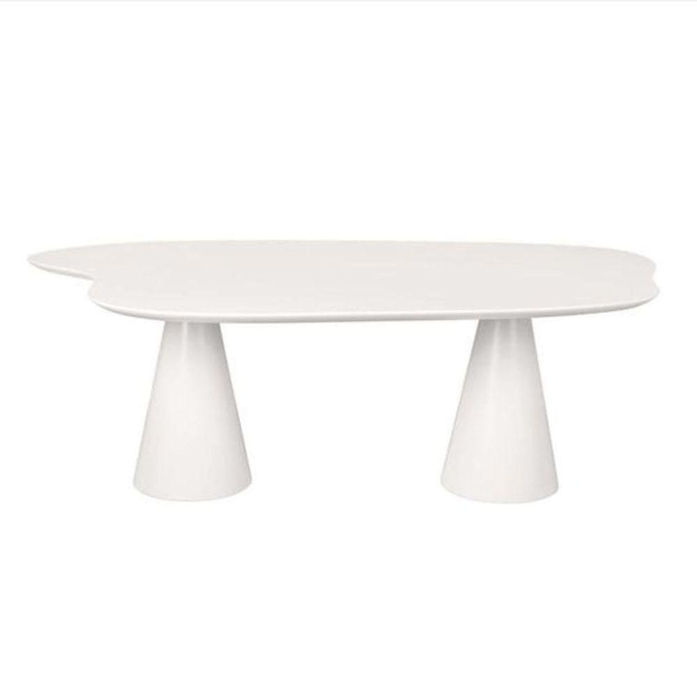 Mesa De Jantar 198x122 Cone Orgânica Nuvem Cor Branca