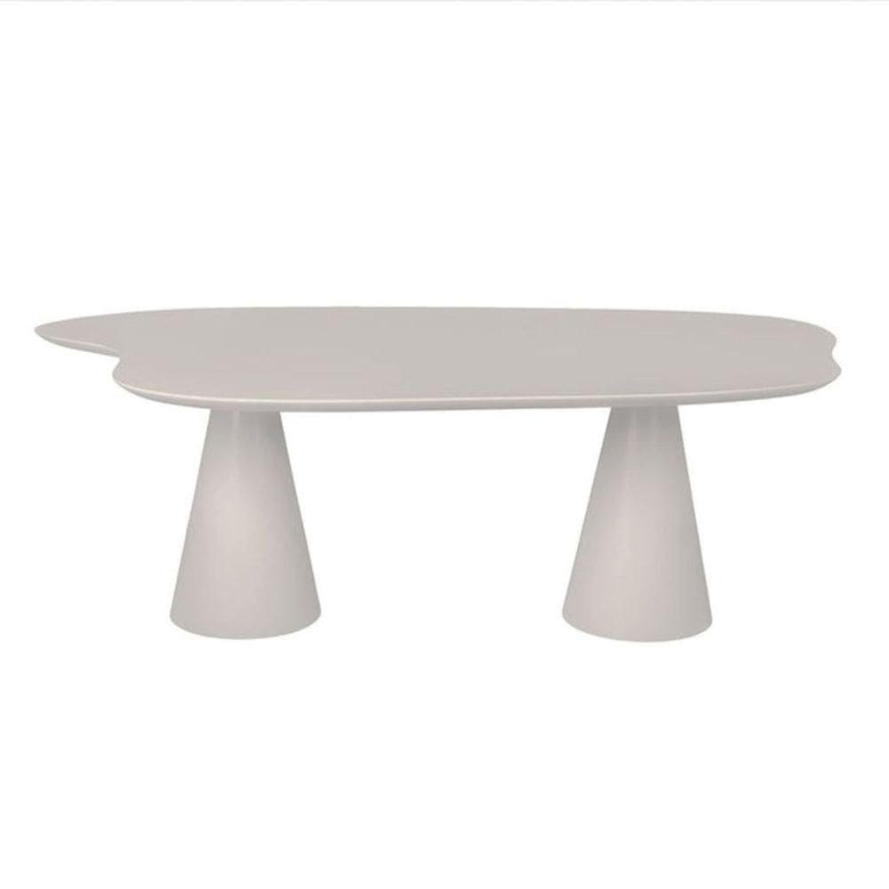Mesa De Jantar 120x80 Cone Orgânica Nuvem Cor Cinza