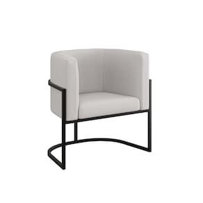 Poltrona Veludo Decorativa Lua Base De Ferro Black Bege