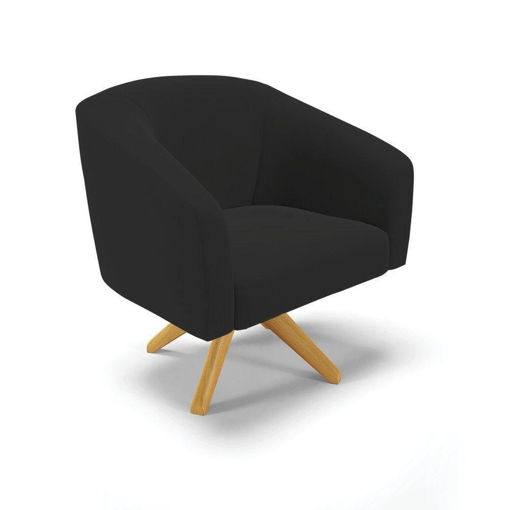 Cadeira Sala De Jantar Giratória Ma30 Stella Veludo D03 - D`rossi Cor Preto