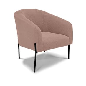Cadeira Sala De Jantar Pé De Ferro Preto Stella Bouclê D03 - D`rossi Cor Rose