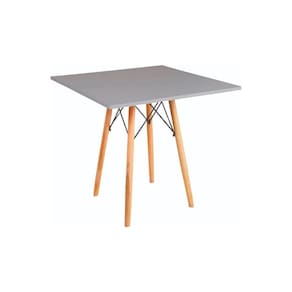 Mesa De Jantar Quadrada Eames Eiffel 80 Cm Cinza