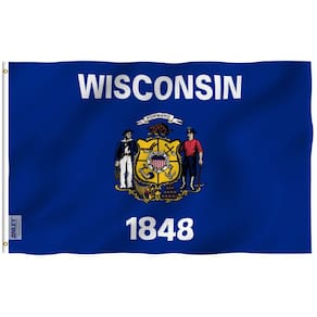 Bandeira Anley Fly Breeze, estado de Wisconsin, 90x150cm, poliéster