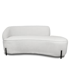 Sofá 4 Lugares Orgânico 220cm Pé Ferro Pto Morgan Bouclê L01 - D`rossi Cor Cinza