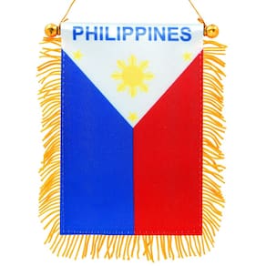 Bandeira pendurada na janela Anley Philippines Fringy 10x15cm com suct