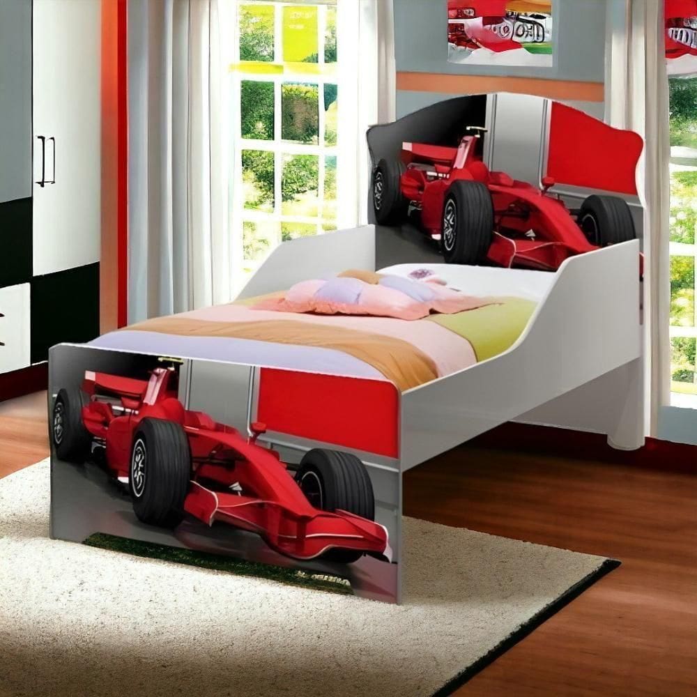 Cama Infantil Lívia Adesivada Carro Com Colchão Cambel