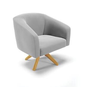 Cadeira Sala De Jantar Giratória Ma30 Stella Suede D03 - D`rossi Cor Cinza