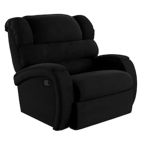 Poltrona Do Papai Reclinável Napoli Manual Gatilho Veludo Fh1 Preto