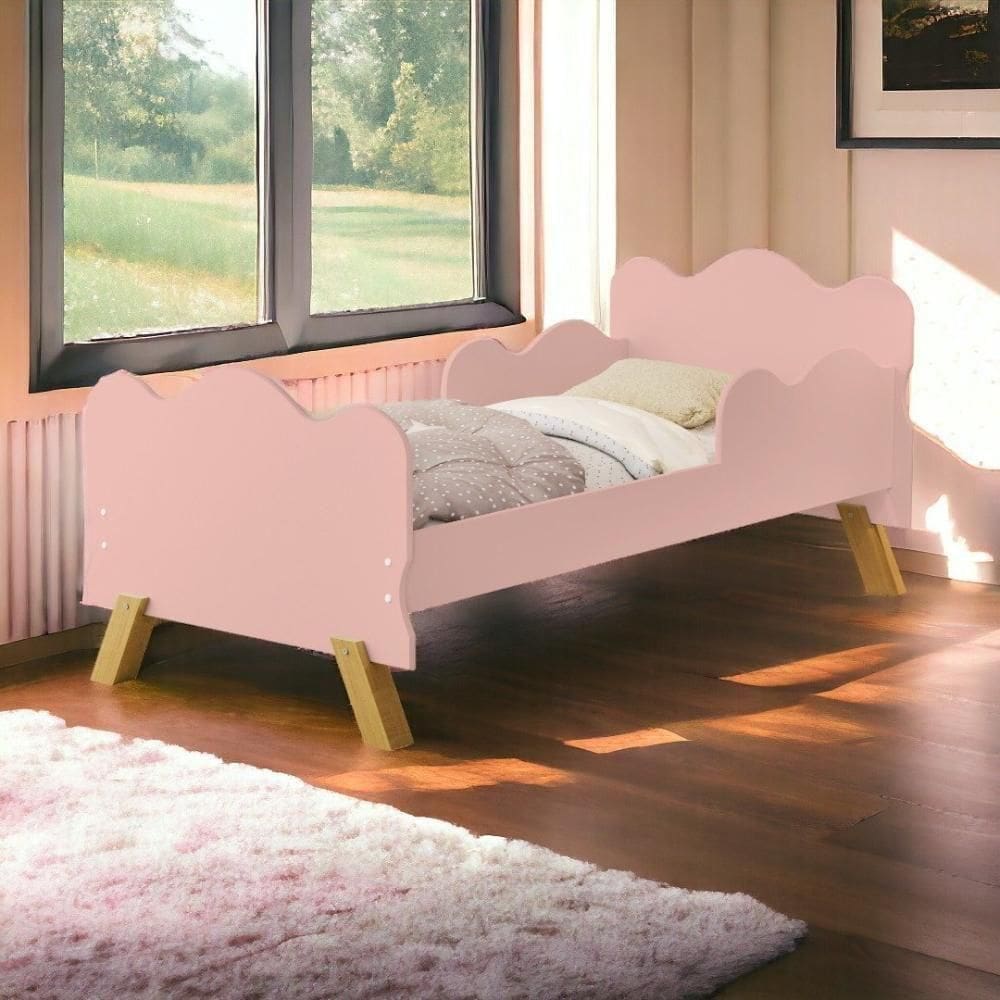 Cama Infantil Angel Rosê Com Colchão Cambel