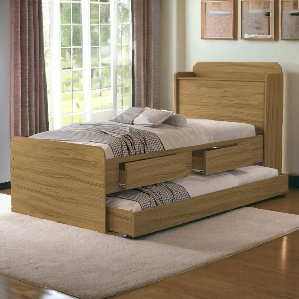 Cama Tamires Baú Freijó Com Auxiliar