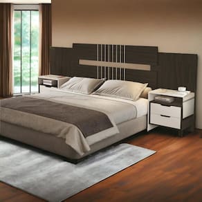 Cabeceira Ajustável Luiza Chocolate E Off White Cambel