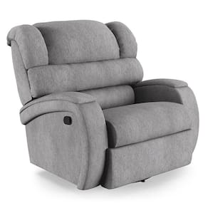 Poltrona Do Papai Reclinável Napoli Glider Giratória Linho Fh1 - D`rossi Cor Cinza