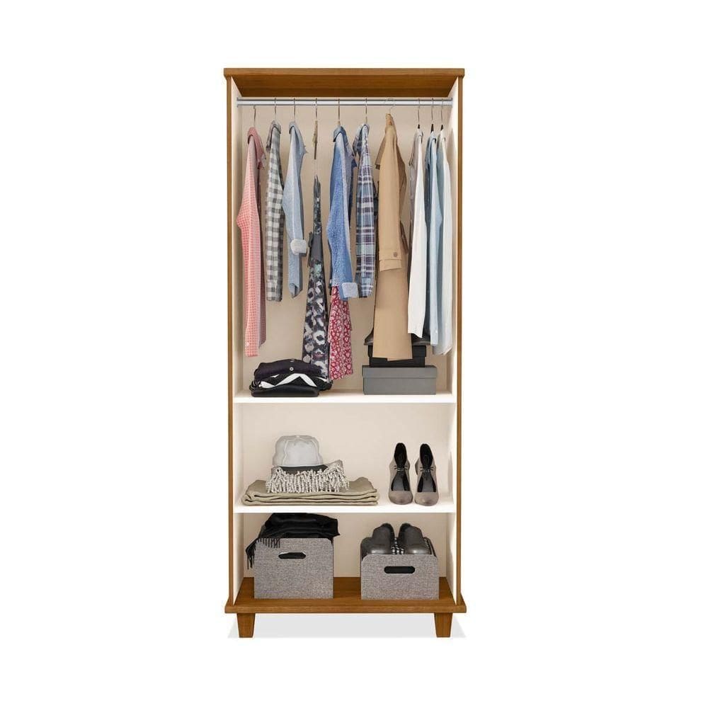 Armário Multiuso Com Cabideiro Organizador 2 Portas Berlim malbec - Off White