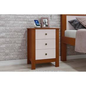 Mesa Cabeceira Maggiore Com 3 Gavetas Frassino-off White Lopas