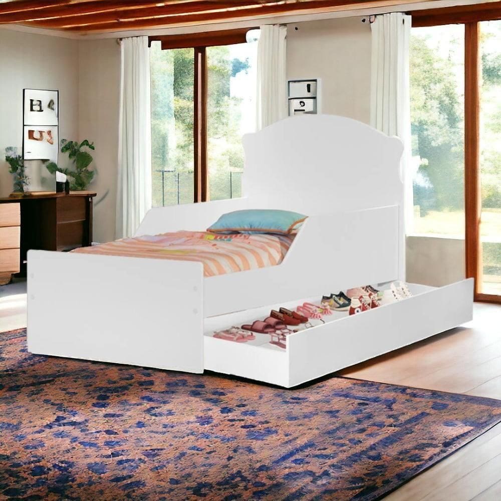 Cama Infantil Lívia Branca Com Auxiliar Cambel