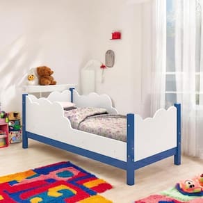 Cama Juvenil Em Nuvem Cartagena Branca E Azul