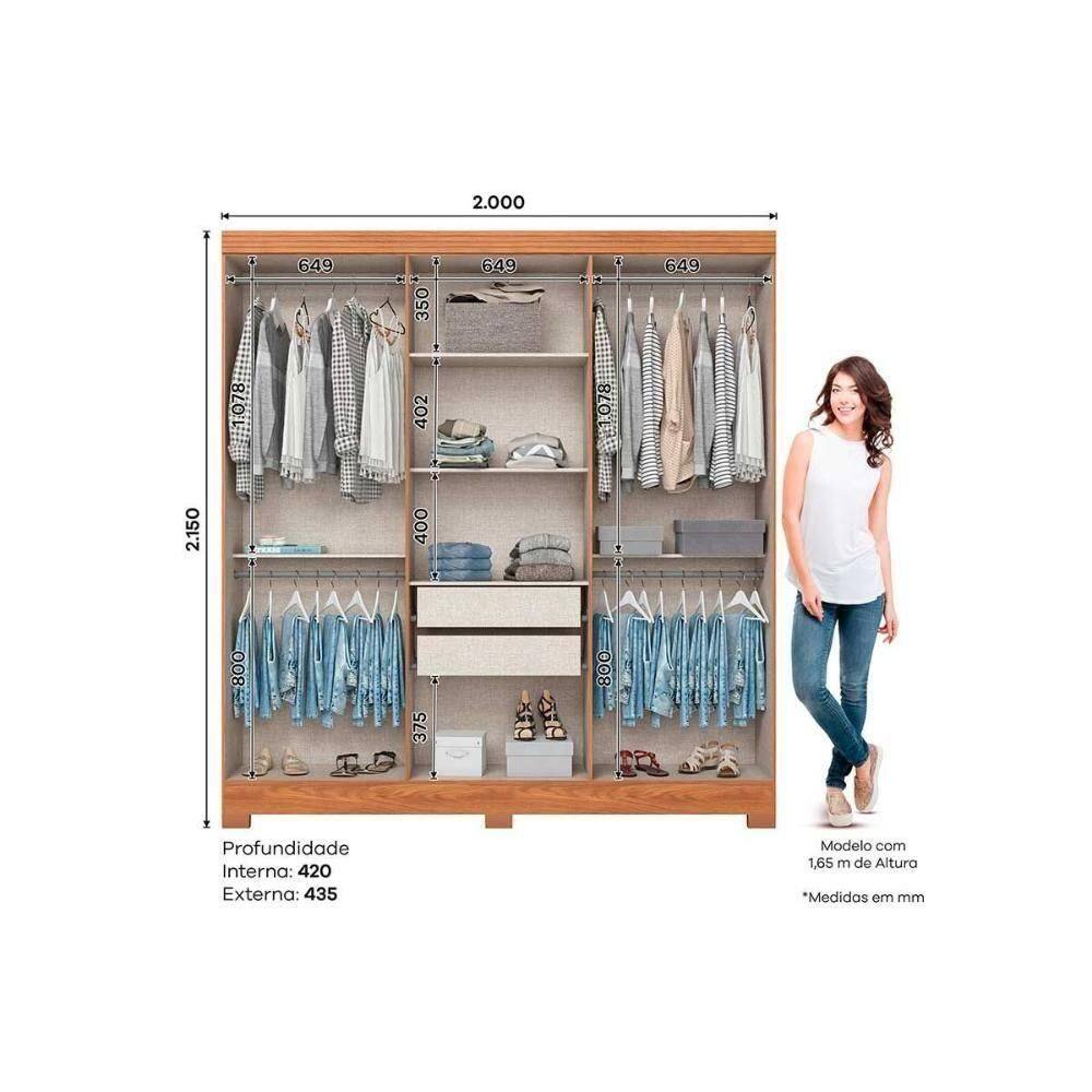 Guarda Roupa Casal 6 Portas E 2 Gavetas C- | Casas Bahia