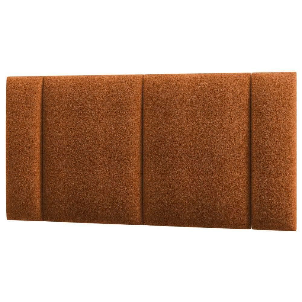 Cabeceira Estofada Iluminação Led Stella Cama Box Casal 140 Cm Buclé Terracota