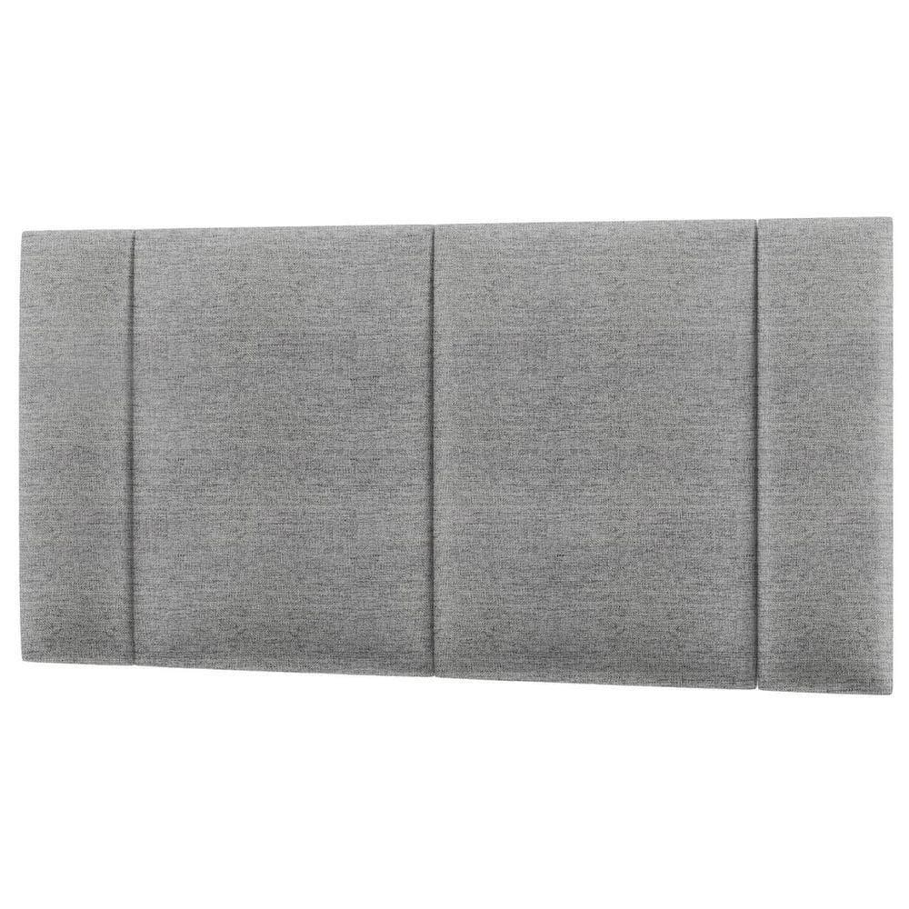 Cabeceira Estofada Iluminação Led Stella Cama Box Casal 140 Cm Linho Cinza