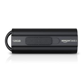 Unidade flash USB Amazon Basics 128GB Ultra Rápida USB 3.1 preta
