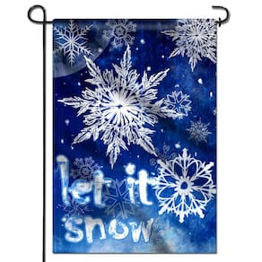 Bandeira de jardim Anley Premium Winter Snowflake 32x45cm Poliéster