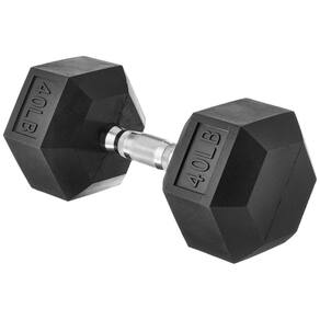 Haltere Amazon Basics Rubber Hex 18,14 kg preto único