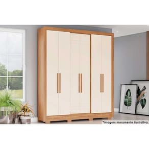 Guarda Roupa Casal 6 Portas E 3 Gavetas C- Pés Briz B366 Nature-off White