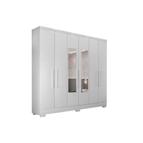 Guarda Roupa Casal 6 Portas E 2 Gavetas C/ Espelho E Pés Milly/veneza Branco -  Horizonte