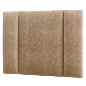 Cabeceira Estofada Iluminação Led Stella Cama Solteiro 90 Cm Buclé Bege