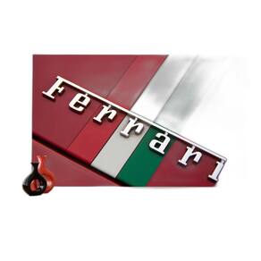 Papel De Parede 3D Carro Ferrari Vermelha Logo 3,5M Car156
