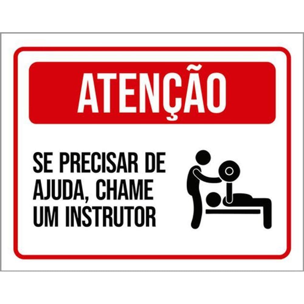 Kit 3 Placas Se Precisar De Ajuda Chame Instrutor Academia