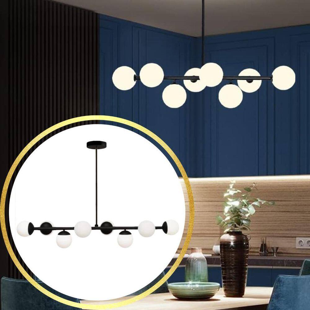 Luminária Lustre 8 Globos 110Cm X 72Cm Jabuticaba Pendente