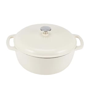 Forno holandês Amazon Basics Ferro fundido esmaltado 6L branco