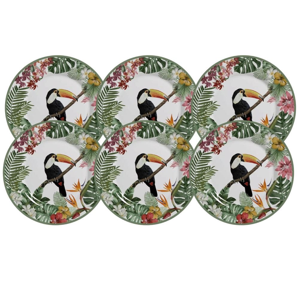 Jogo De Pratos Sobremesa 21Cm Kit 6 Peças Paradiso Alleanza