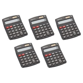 Calculadora Amazon Basics LCD de 8 dígitos para desktop preta - pacote com 5