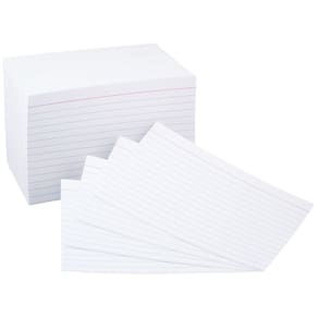 Cartões de notas Index: Amazon Basics, 500 unidades, pacote com 5, 4x6 polegadas, brancos