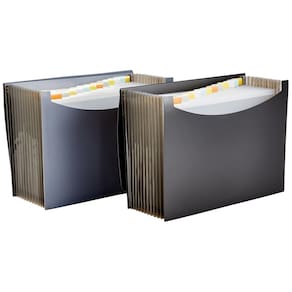 Pasta de arquivos expansível do organizador Amazon Basics, pacote com 2 unidades, preta