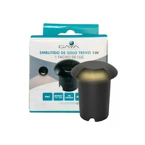Embutido De Solo Trevo 1W IP67 Bivolt Preto 1 Facho Luz Gaya