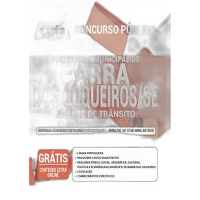 Apostila Barra Dos Coqueiros Se - Agente De Trânsito