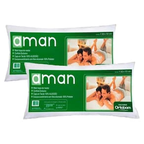 Travesseiro Fibras Siliconadas Aman Corpo Inteiro Kit c/ 2 Un 50x130 - Ortobom
