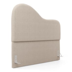 Cabeceira Orgânica Cama Box Casal Padrão Sea 140cm com Frame Bouclé Bege - Desk Design