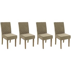 Cadeira Sala de Jantar 2CAD133FR Kit 4 Un Freijo/Suede Deluxe Bege - Kappesberg