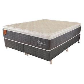 Cama Box King Size (box + Colchão) 193x203x67 Brilhante Prorelax Molas Ensacadas Pillow Top - Cinza