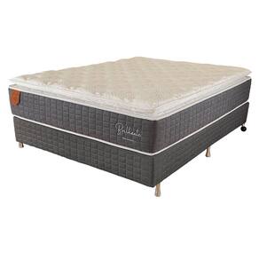 Cama Box Viúva (box + Colchão) 128x188x67 Brilhante Prorelax Molas Ensacadas Pillow Top - Cinza