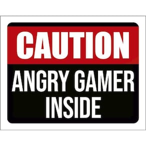 Placa Decorativa - Caution Angry Gamer Inside 36X46