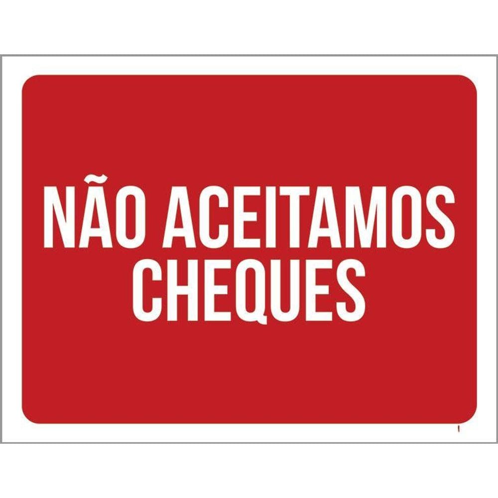 Kit 3 Placas Sinalização Ambiente Não Aceitamos Cheques