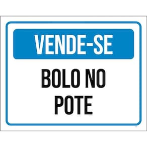 Kit 3 Placas Vende-Se Bolo Caseiro No Pote
