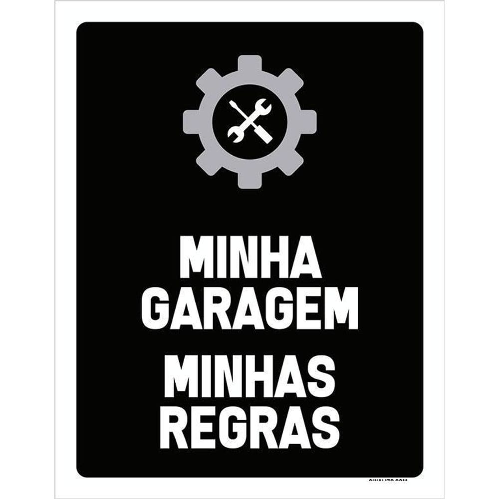Placa Decorativa De Carros Minha Garagem Minhas Regras 36X46