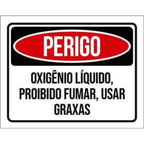 Placa Perigo Oxigênio Líquido Proibido Fumar Graxas 36X46