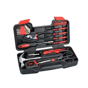 Kit Jogo De Ferramentas Vermelho 39 Pçs Para Uso Doméstico